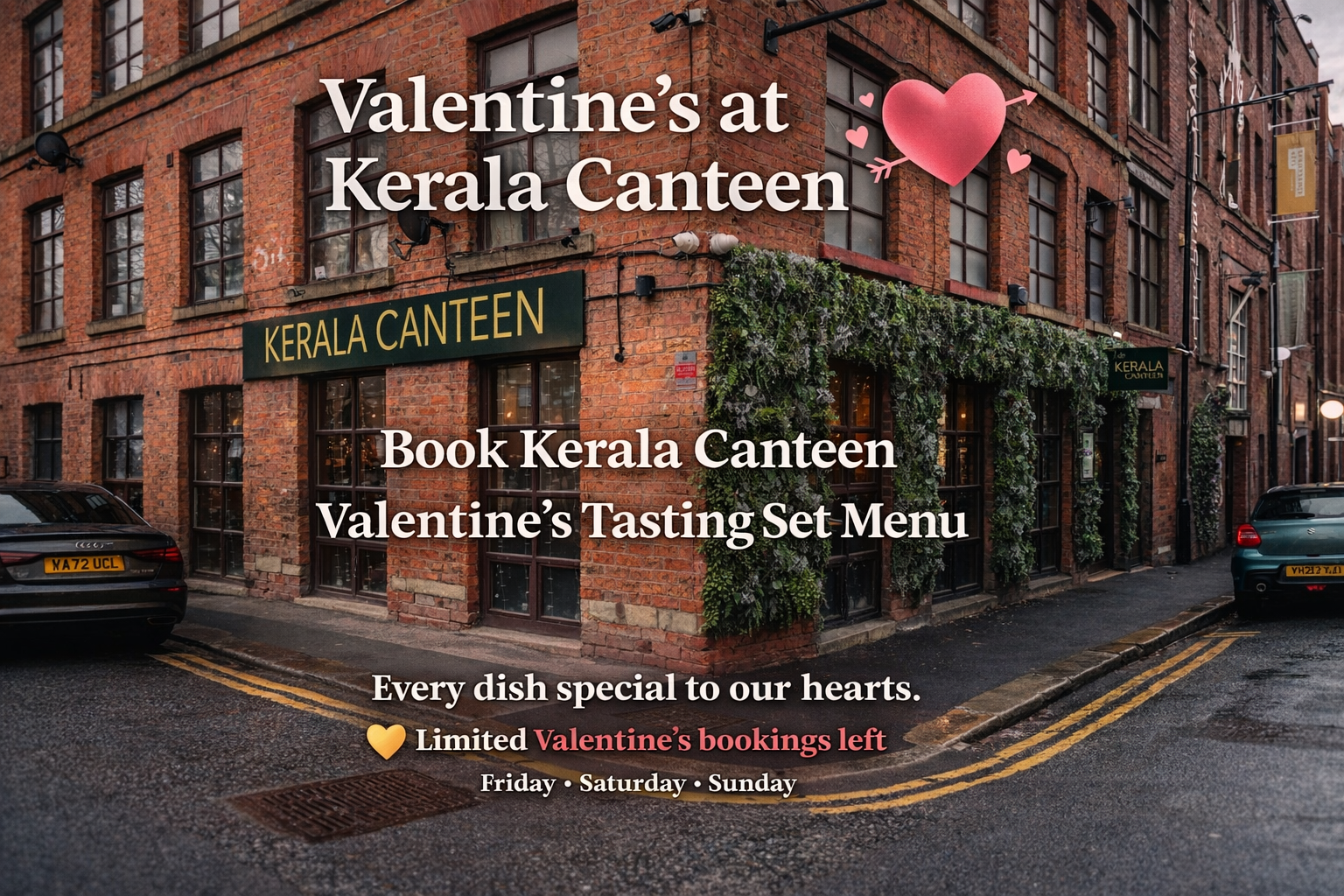 Valentine’s tasting menu with South Indian tapas and prosecco at Kerala Canteen Leeds