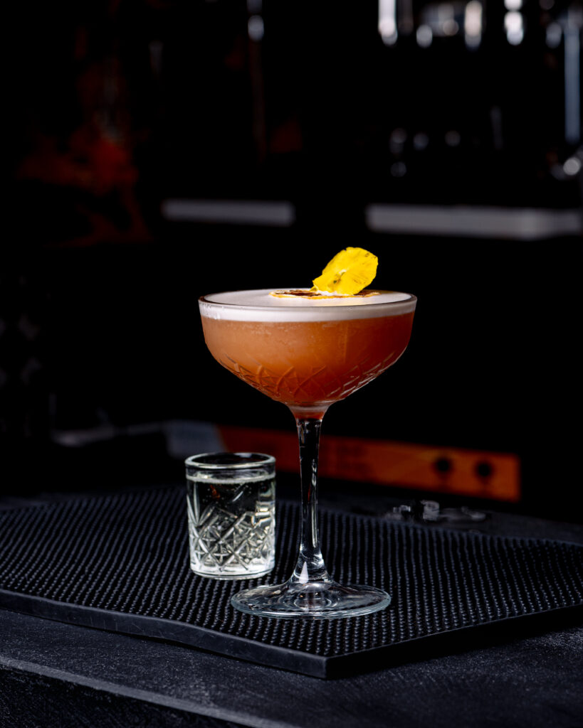 Gunpowder and turmeric margarita Indian cocktail at Kerala Canteen Leeds