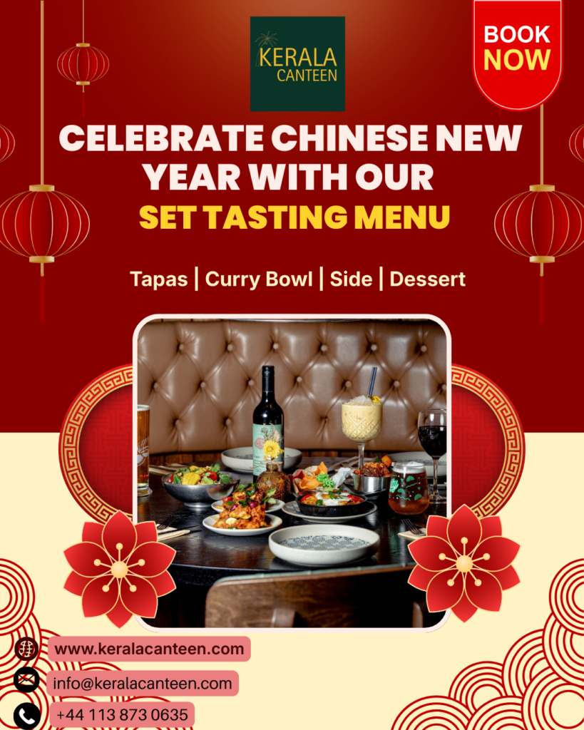 Chinese New Year set menu with South Indian tapas and prosecco at Kerala Canteen Leeds