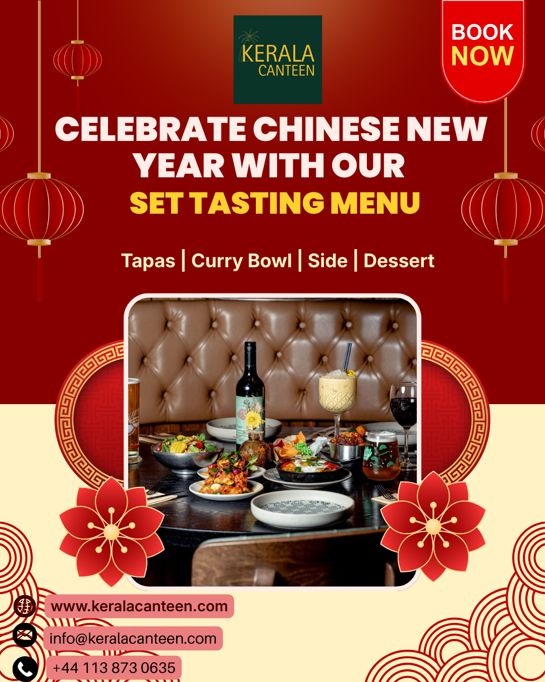 Chinese New Year set menu with South Indian tapas and prosecco at Kerala Canteen Leeds