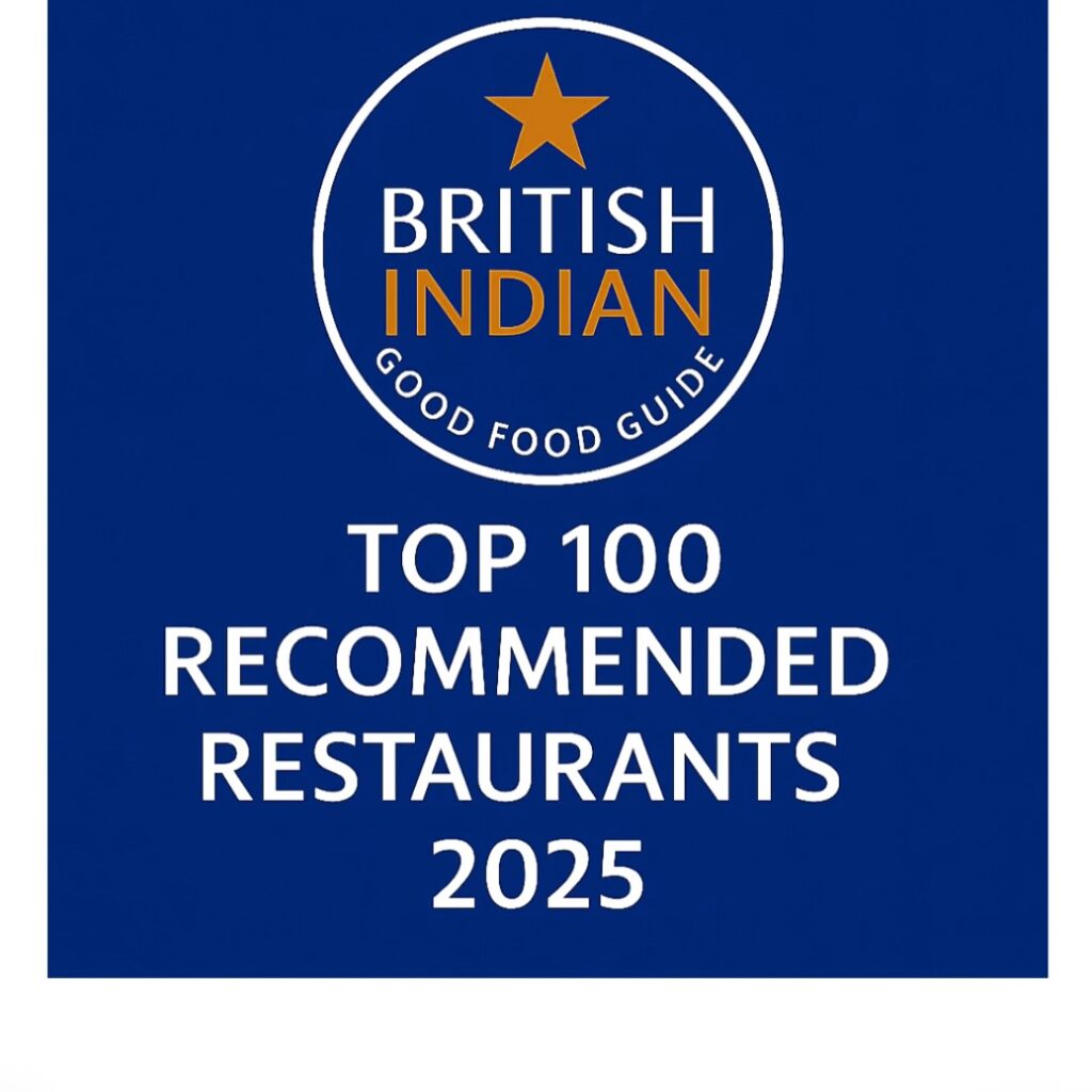 Top 100 Recommended Restaurants 2025 by the British Indian Good Food Guide