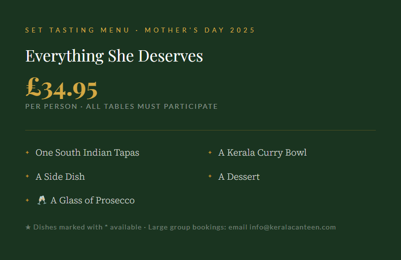 Kerala Canteen's Set Tasting Menu