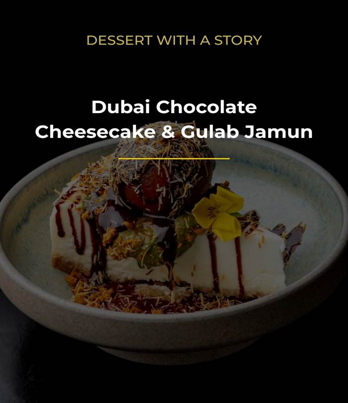Dubai Chocolate Cheesecake with Gulab Jamun at Kerala Canteen Leeds