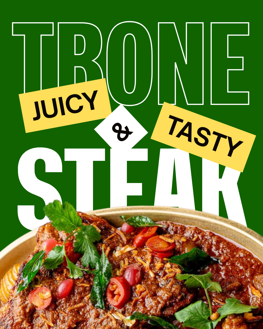 T-bone steak Indian style Leeds slow braised beef curry Kerala Canteen